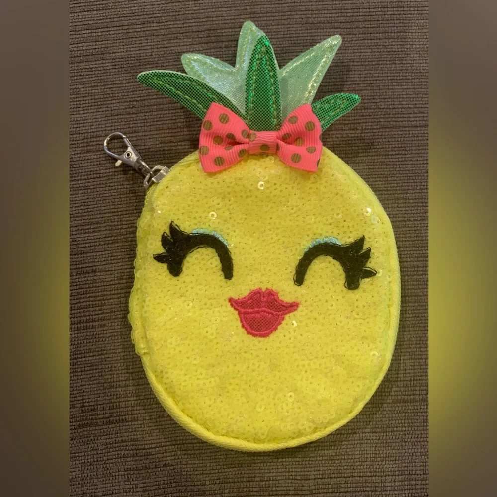 Claire’s Pineapple sequin coin pouch bag